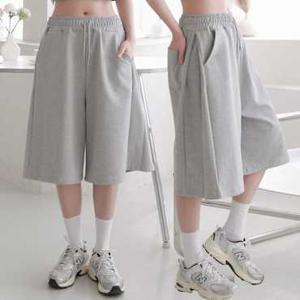 프롬하트  옆주름 버뮤다 밴딩 트레이닝팬츠