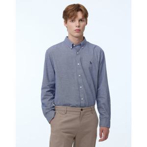헤지스 남성 24FW 클리어런스스테디셀러 네이비 체크 면 긴팔캐주얼셔츠 WHSH4D402N2