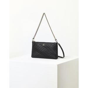 [닥스ACC][CARLISLE] 블랙 퀼팅 가죽 DD로고 숄더백 겸 크로스백 DCWA2F279BK