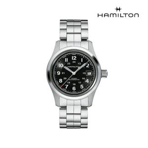 [해밀턴]H70455133 카키 필드 오토 38mm 블랙 메탈 남성 시계