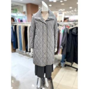소고 세이브존01 니트 이중 카라 누빔 롱패딩 점퍼 AH4FA02A