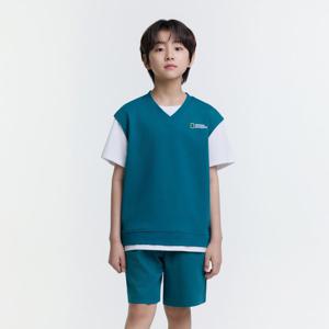 [내셔널지오그래픽키즈]K252UPB920 컬러블럭 5부 상하 SET GREEN