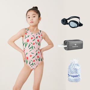 TS스포츠 여아수영복 원피스 여아동 4종(100J) G-SWEETY-튤립