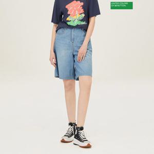 베네통 뒷밴딩 5부 데님 팬츠 BADPB3531