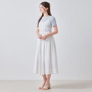 FOCUS  레이스 펀칭 뷔스티에 롱 원피스 PBBF5M1OP3241