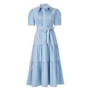 FOCUS  핀턱 카라 티어드 롱 원피스 PBBF5M1OP3371