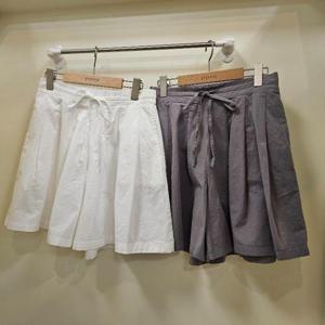 스테파니 HC07 3부 핀턱 면 반바지 A25PT5227