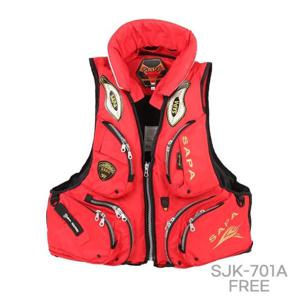 싸파 구명조끼 SJK-701A 레드 FREE 고체형 부력조끼 라이프자켓 구명복