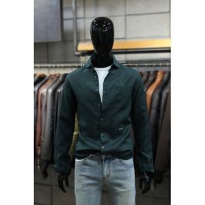 [빠니깔레]MARIO와이드카라 그린포켓린넨셔츠 d-qcsh10gn