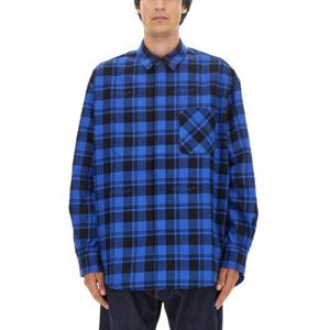오프화이트 긴팔 셔츠 OMES003 F23FAB0014800 Blue