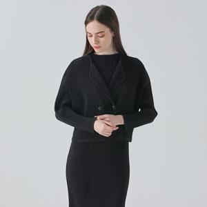 [요이츠](택가 213000원)[요이츠] 더블 숄 카라 플리츠 가디건 자켓_YK02WNPJK11