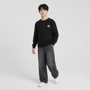 행텐틴즈 동백01 풀밴딩 세미와이드 데님팬츠_다크그레이 14560-055-201-10-165