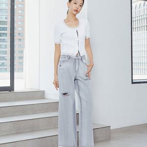 [에고이스트][CAPSULE LINE] 자수 포인트 와이드핏 데님팬츠 ER3DP760