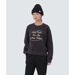 스노우피크 SNOWPEAK APPAREL 여성 레터링 세미크롭 맨투맨 (S25FWFHT63) Dark Charcoal S25FWFHT63DC 337816