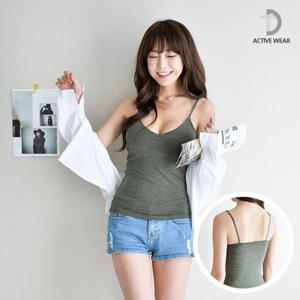 이너웨어 여성나시 노와이어 끈조절 브이넥 나시티셔츠 브라탑
