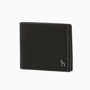 [헤지스ACC] 블랙 배색포인트 소가죽 슬림 반지갑 HJWA6F330BK