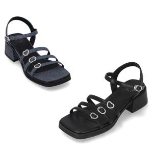 엘칸토 인텐스 여성 멀티 스트랩 미드힐 샌들 4cm LCWW49I626