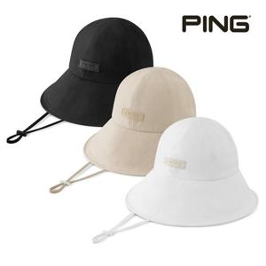 핑 2026 여성 체크 와이드 캡 버킷모자