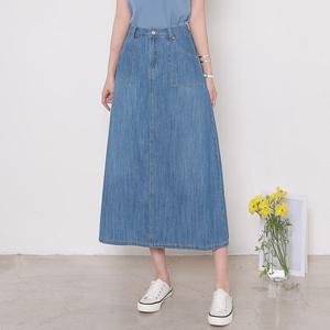 [헤이올리]77재입고/청해지 사각아웃포켓 반밴딩 A라인스커트 SH1143