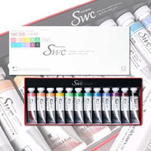 신한 SWC 수채화 물감세트 15ml 12색 (틴트계열) 수채 수채물감 수채화물감 전문가물감 입시용물감 칼라물