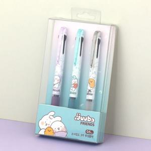 쭈바 초저점도 유성 3색 볼펜 0.5mm 3본입 3색볼펜 볼펜 펜 디자인펜 디자인볼펜 문구용펜 사무용펜 학생볼