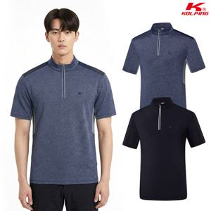 콜핑 남성 아이스본 냉감 신축 등산 반팔 반집업 티셔츠 KSC483ST1M