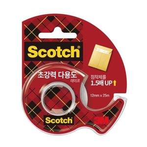 3M 초강력 다용도테이프 SH1225D 12mmx25m 3개 투명테이프 접착테이프 문구테이프 사무테이프 문구투명테이