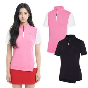 비티알 여성 골프웨어 여름 반팔 집업 티셔츠 BSC495RT5W