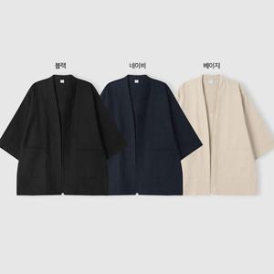 남자 여름 오버핏 오픈 반팔 가디건 ET-CAH-Q002-베이지