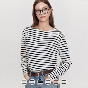 [지오다노] 325904 여자 보트넥 스트라이프 단가라 긴팔 티셔츠 05325904 05325904