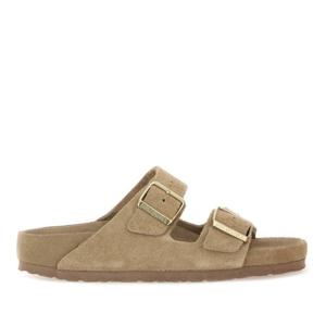 버켄스탁 스웨이드 더블 버클 오픈 토 샌들 1018443 TAUPE