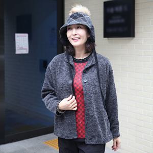 [쉬즈마담]J31740 네오 3버튼 하이넥 가디건 자켓 50대 엄마옷