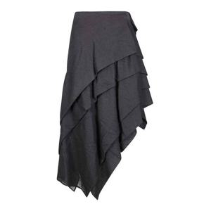 요지 야마모토 미디 스커트 FLS071211 Black