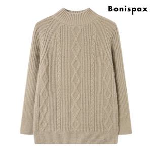 [보니스팍스]코지 꽈베기 베이직 긴팔 니트 (XP4KT025L0)