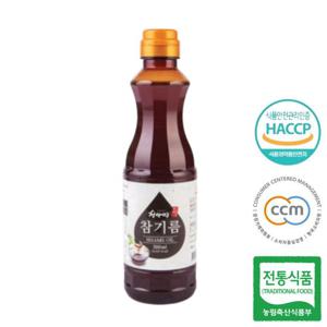 (국산) 청아띠 100% 통깨 전통압착 참기름 500ml(PET)