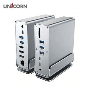 유니콘 C타입 16in1 멀티허브 도킹스테이션 10G 100W 모니터확장 미러링 TCH-1600M