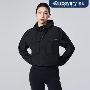 [디스커버리] 여성 프레시벤트2.0 포켓 크롭 바람막이 (BLACK) DWWJ94063-BKS