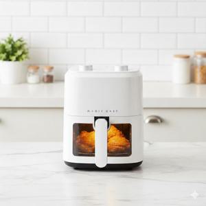 매직쉐프 에어프라이어 4.5L MAF-Y550IV 투명창 바스켓 에어프라이기 간편세척