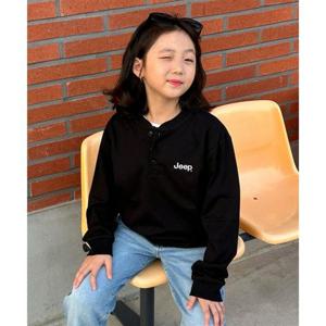 지프 JEEPKIDS 그린라벨 헨리넥 긴팔티(KQ5TSU011BK)