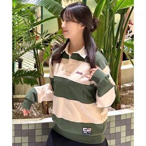 지프 JEEP 레트로 마운틴 1941 스트라이프 카라 맨투맨 (JR5TSU825GN)