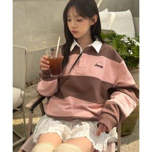 지프 JEEP 레트로 마운틴 1941 스트라이프 카라 맨투맨 (JR5TSU825BR)