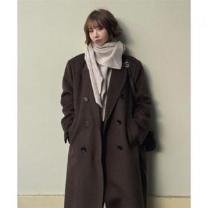 제너럴아이디어 더블 브레스티드 울 롱코트 [DARK BROWN] WBE3L10507 382868