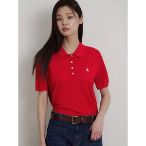 [빈폴레이디스] 허니콤 칼라넥 풀오버 레드 (BF6351C026)