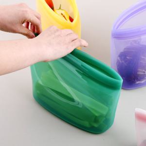 [리본제이]플래티넘 실리콘 스탠딩 지퍼백 1500ml / 대형 푸드백 냉동 보관 냉장고정리 밀폐용기