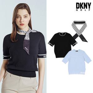 스카프증정 [DKNY골프 ] 쿨 스트레치 반팔 니트 여성 2종세트