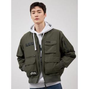 [지프]공용 아웃 포켓 바시티 카키 항공 자켓 점퍼 JO1JPU202