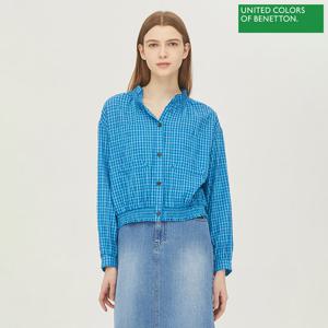 베네통 템버 체크 블라우스 BABL52331_BL