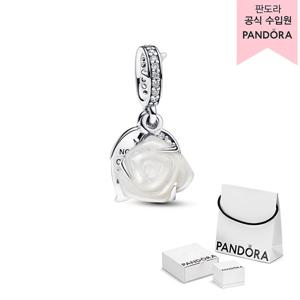 [판도라(주얼리)][백화점 보증서 제공]화이트 로즈 인 블룸 더블 댕글 참_793200C01