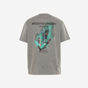 우영미 깃털 백로고 티셔츠 그레이 W231TS05709G