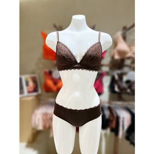 [바바라] GBR7480N GPT7480S 메이 다크브라운 레이스 비키니 노와이어 몰드 브라 쇼티세트 GBR7480N